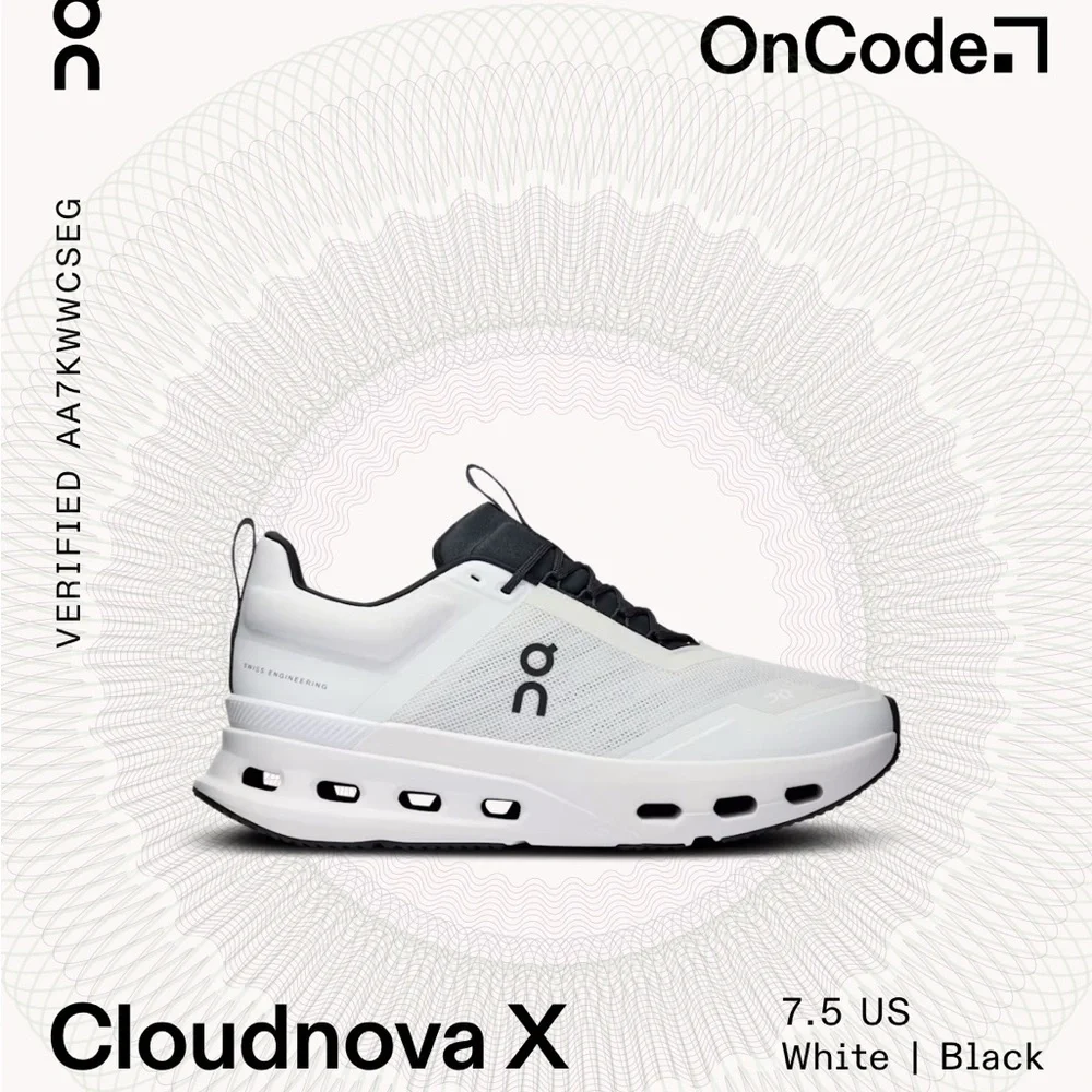 On Running Cloudnova X White Black Training Sneakers Women’s 7.5